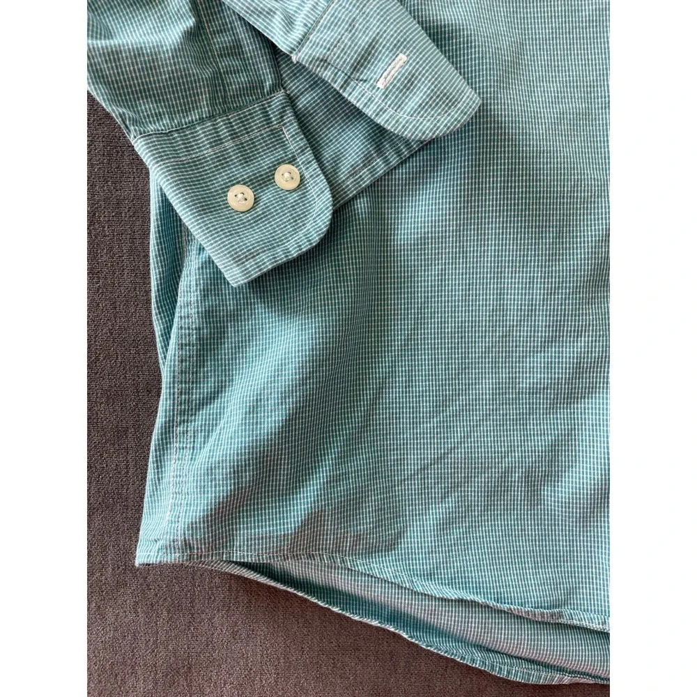 Tommy Hilfiger Button Down Shirt Mens L Green Long Sleeve Y2K Preppy Vintage‎